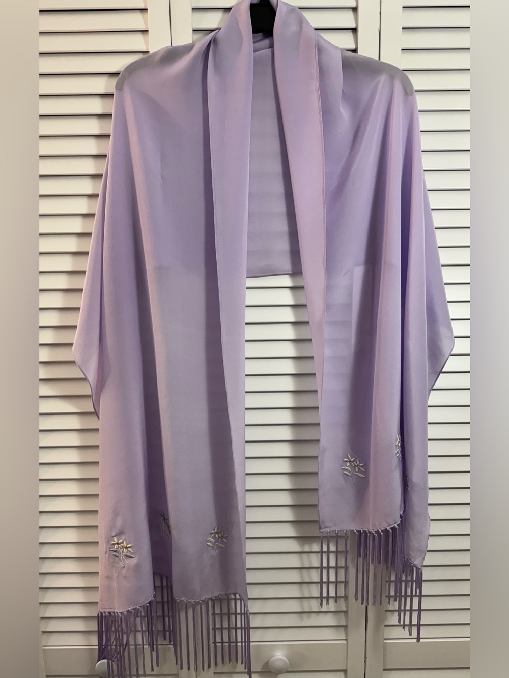 Lavender silk blend scarf 72” x 21.5”, N/B